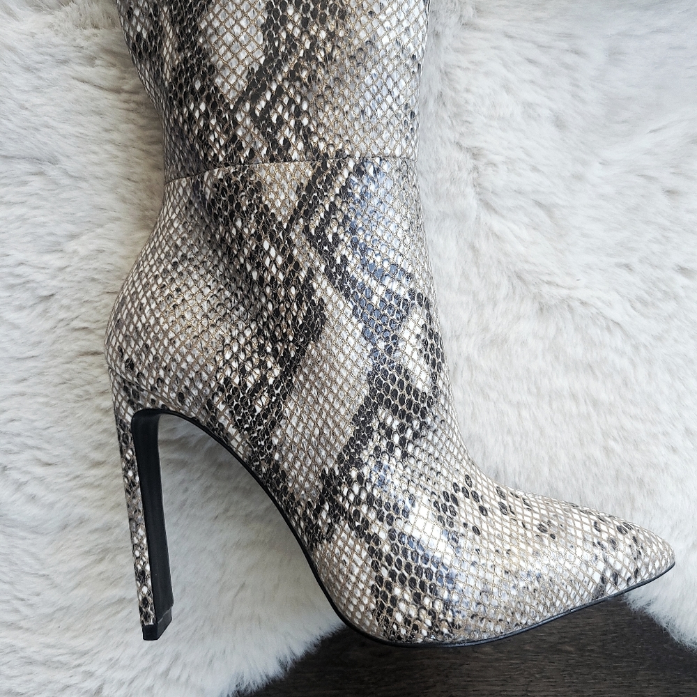 House of CB Snake Print Over the Knee Boots - Picture 6 of 15